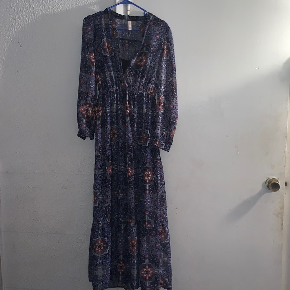 Target -blue pattern midi dress